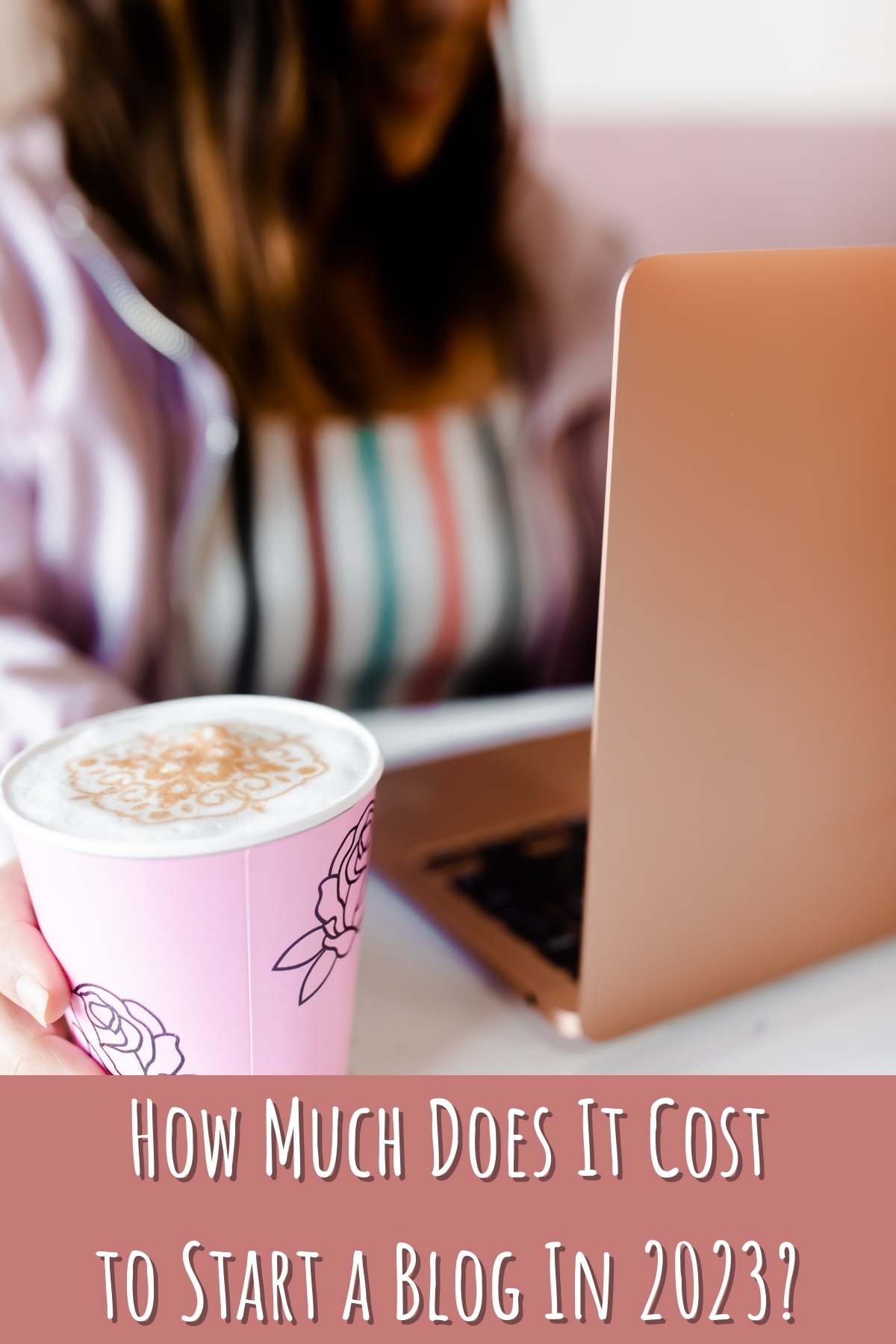 How Much Does It Cost to Start a Blog In 2023? Photo of person in front of computer having coffee.