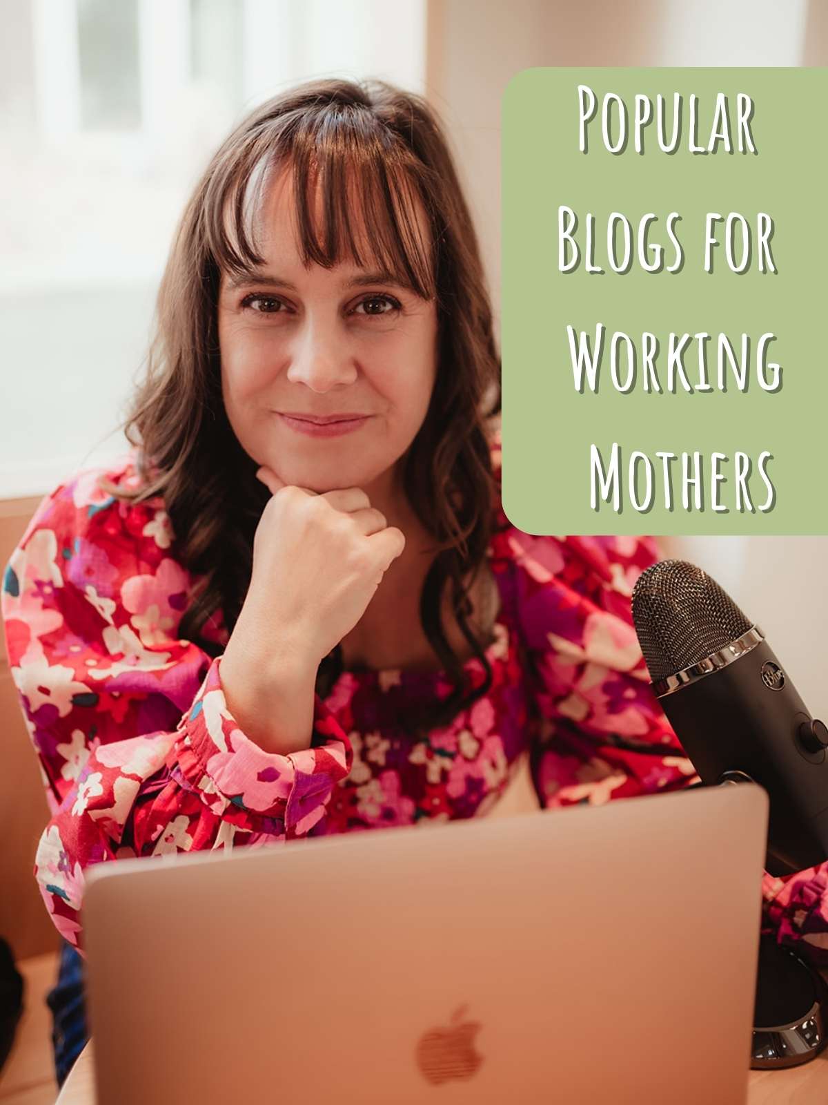 Popular Blogs about Working Mothers. Photo of woman in front of computer.
