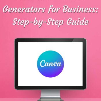 How to use poem generators for business. Step by step guide. Photo of computer with canvas logo.