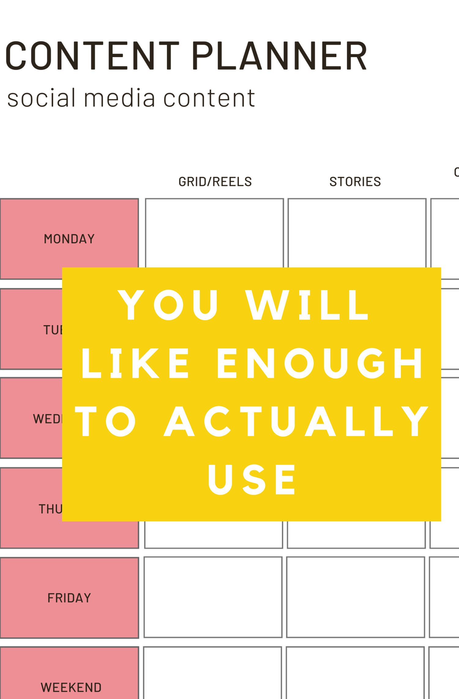 Social media content planner