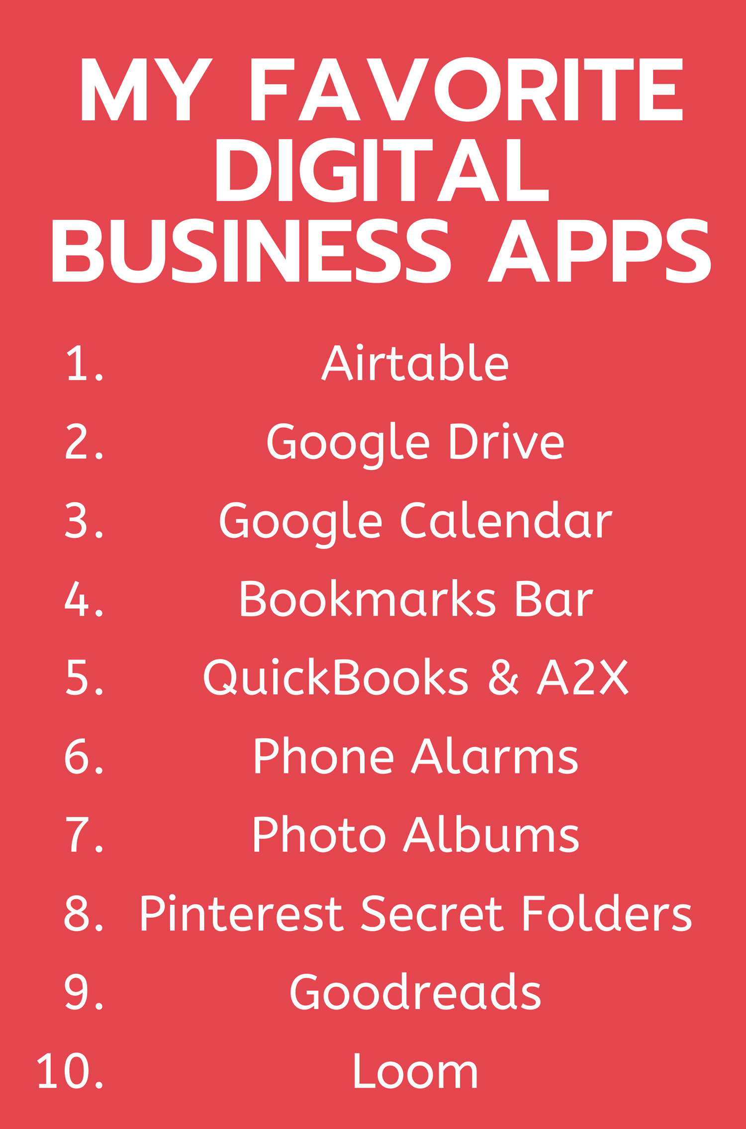 favorite digital business organization apps
