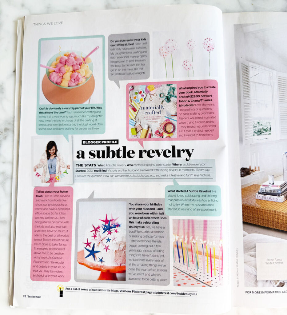 Victoria hudgins Inside out magazine.